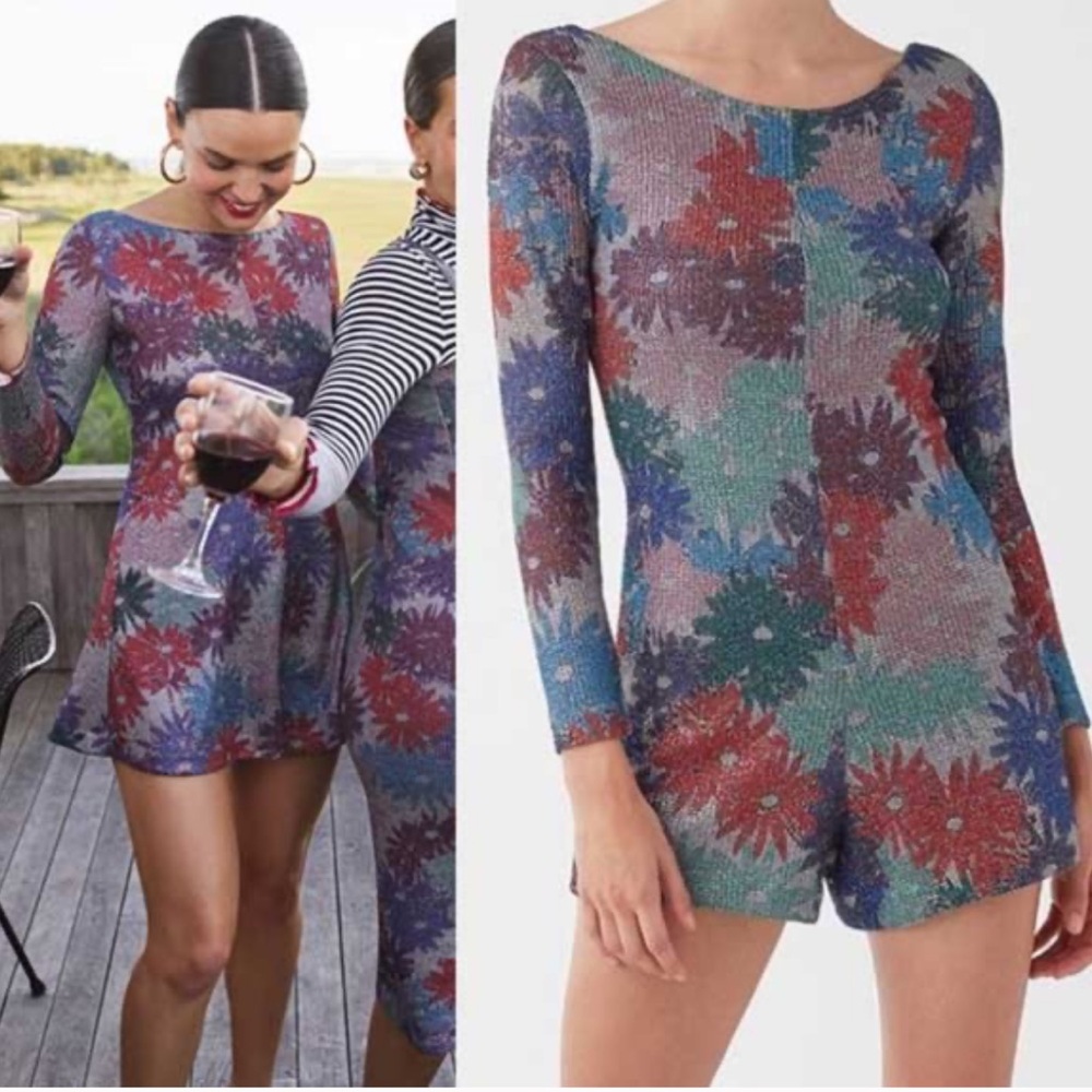Splendid x Margherita Brillare Floral Long Sleeve Romper Sz Small